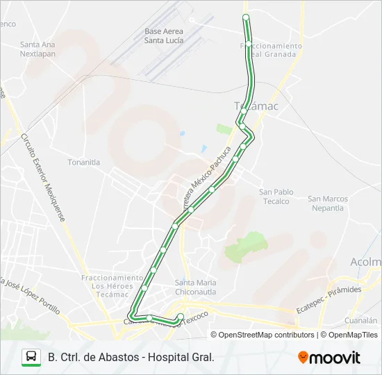 B. CTRL. DE ABASTOS - HOSPITAL GRAL. Bus Line Map