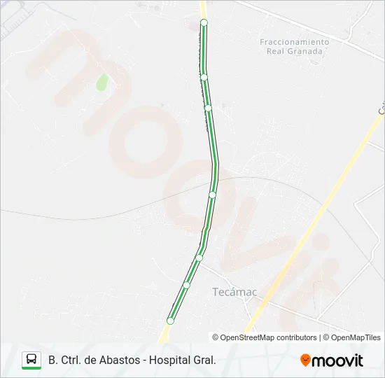 B. CTRL. DE ABASTOS - HOSPITAL GRAL. Bus Line Map