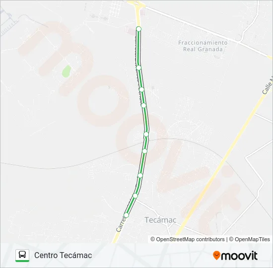 BASE AÉREA SANTA LUCÍA - CENTRO TECÁMAC Bus Line Map