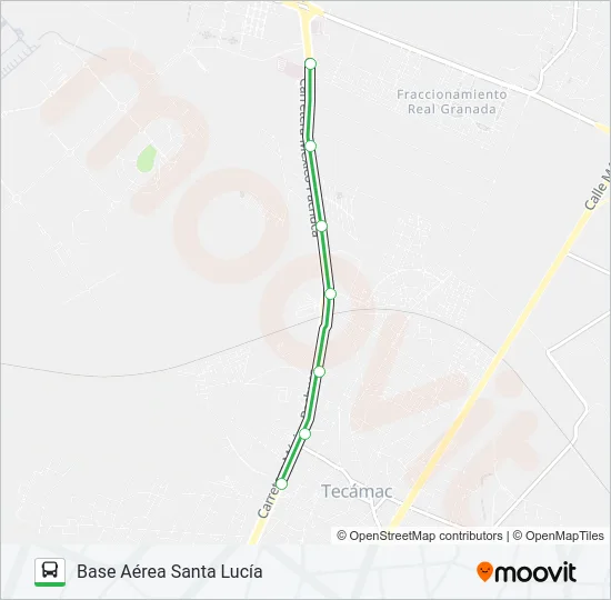 BASE AÉREA SANTA LUCÍA - CENTRO TECÁMAC Bus Line Map