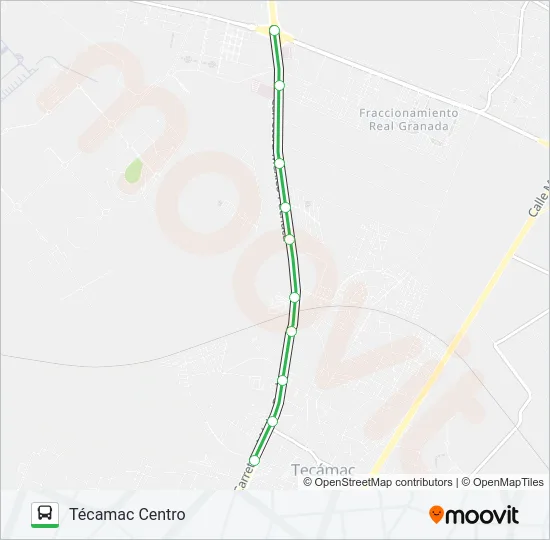 TÉCAMAC CENTRO - CAMINO A SAN JERÓNIMO Bus Line Map