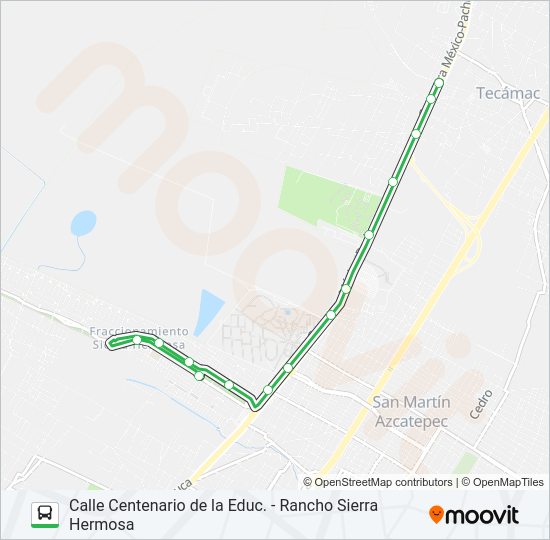 Mapa de CALLE CENTENARIO DE LA EDUC. - RANCHO SIERRA HERMOSA de autobús