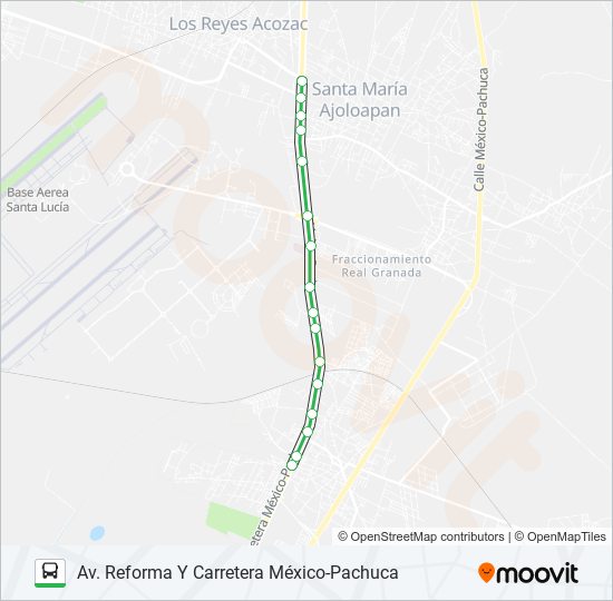 Mapa de FRANCISCO GONZÁLEZ BOCANEGRA - AV. REFORMA Y CARRETERA MÉXICO-PACHUCA de autobús