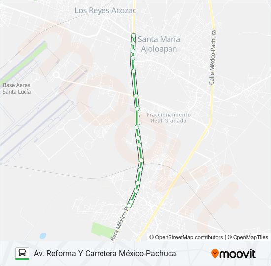 FRANCISCO GONZÁLEZ BOCANEGRA - AV. REFORMA Y CARRETERA MÉXICO-PACHUCA bus Line Map