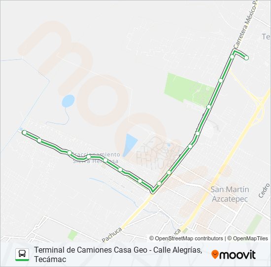 Ruta terminal de camiones casa geo calle alegrías tecámac: horarios,  paradas y mapas - Calle Alegrías, Tecámac (Actualizado)