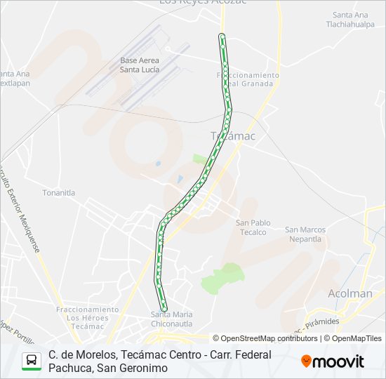 C. DE MORELOS, TECÁMAC CENTRO - CARR. FEDERAL PACHUCA, SAN GERONIMO bus Line Map