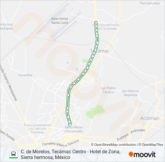 Ruta c de morelos tecámac centro hotel de zona sierra hermosa méxico:  horarios, paradas y mapas - Hotel de Zona, Sierra Hermosa, México  (Actualizado)