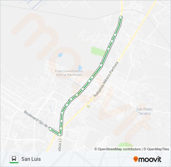 Mapa de FCO. G. BOCANEGRA - SAN LUIS de autobús