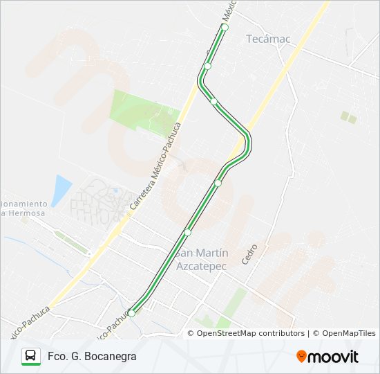 Mapa de FCO. G. BOCANEGRA - SAN LUIS de autobús