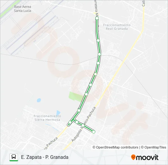 E. ZAPATA - P. GRANADA Bus Line Map