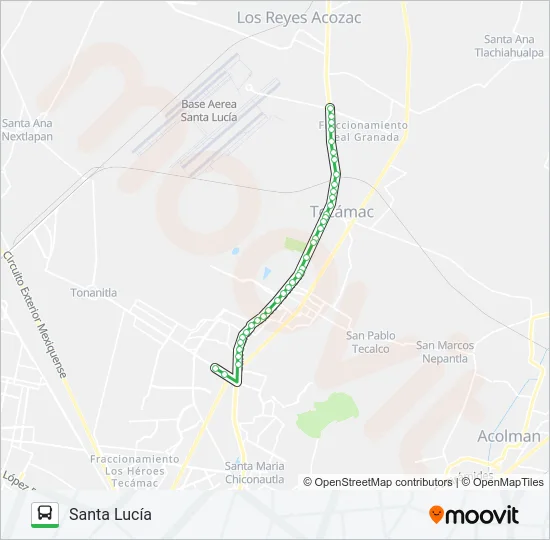 SANTA LUCÍA - SANTA CRUZ Bus Line Map