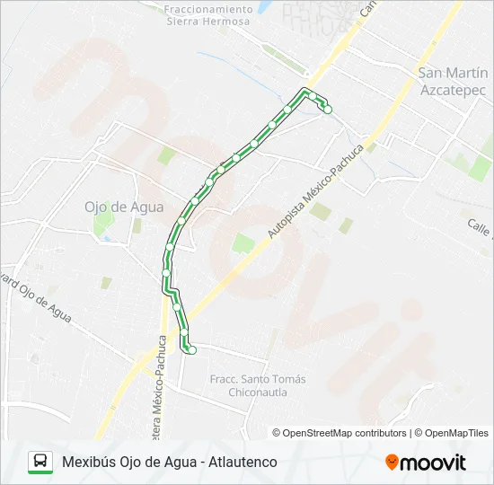 MEXIBÚS OJO DE AGUA - ATLAUTENCO Bus Line Map
