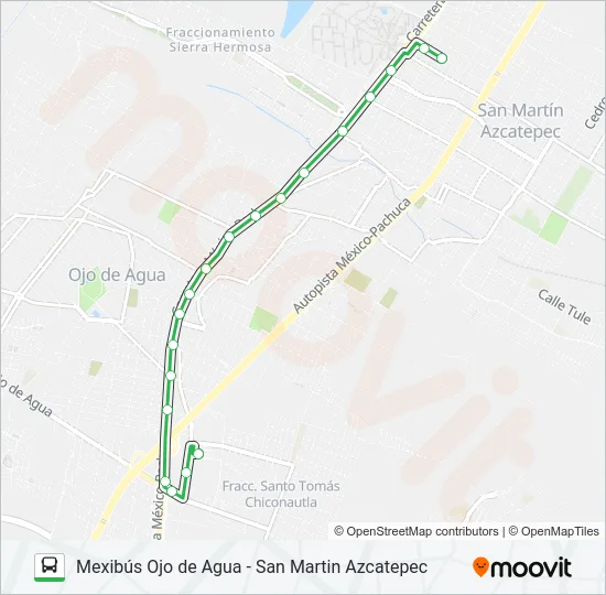 MEXIBÚS OJO DE AGUA - SAN MARTIN AZCATEPEC Bus Line Map