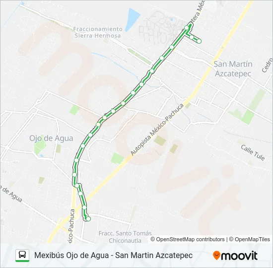 MEXIBÚS OJO DE AGUA - SAN MARTIN AZCATEPEC Bus Line Map