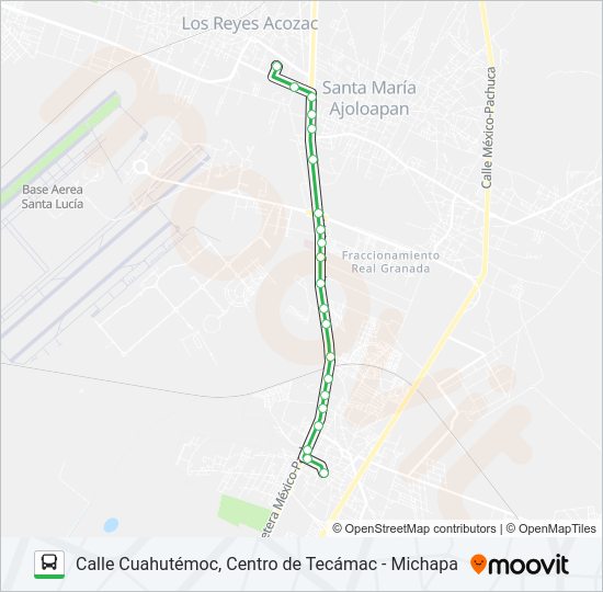 Mapa de CALLE CUAHUTÉMOC, CENTRO DE TECÁMAC - MICHAPA de autobús