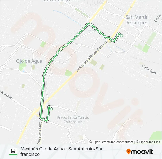 MEXIBÚS OJO DE AGUA - SAN ANTONIO/SAN FRANCISCO Bus Line Map