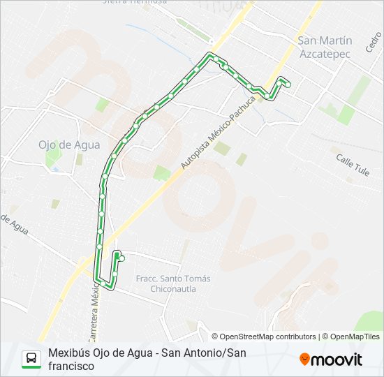 MEXIBÚS OJO DE AGUA - SAN ANTONIO/SAN FRANCISCO bus Line Map