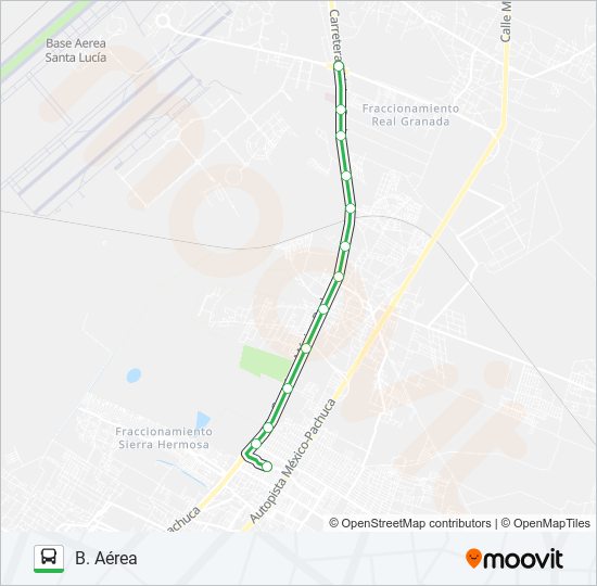 B. AÉREA - MONARCAS bus Line Map
