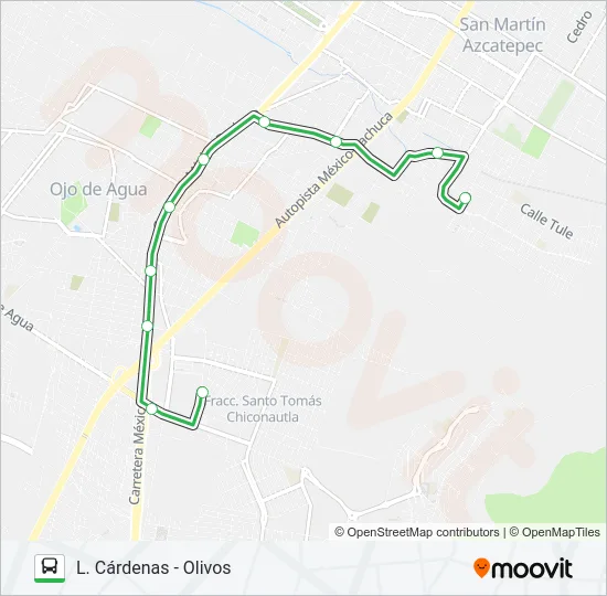 L. CÁRDENAS - OLIVOS Bus Line Map