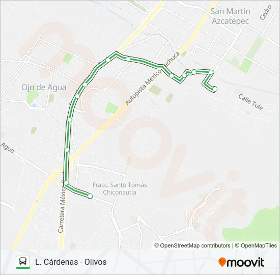 L. CÁRDENAS - OLIVOS Bus Line Map