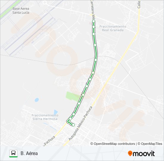 Mapa de B. AÉREA - SAN ANTONIO de autobús