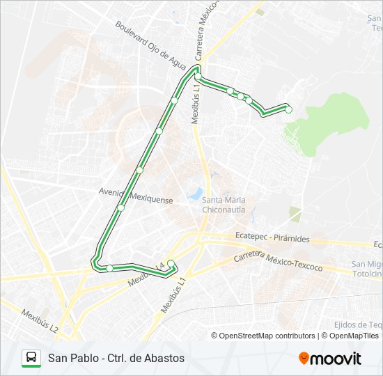 Mapa de SAN PABLO - CTRL. DE ABASTOS de autobús