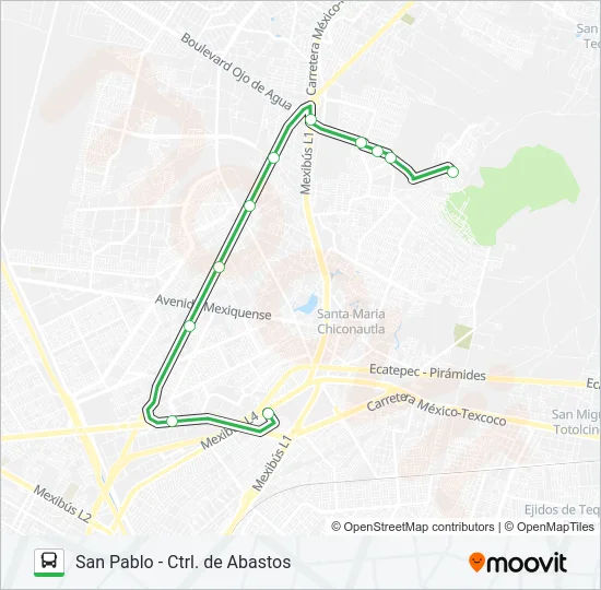 SAN PABLO - CTRL. DE ABASTOS Bus Line Map
