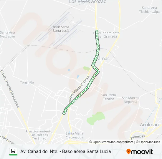 AV. CAHAD DEL NTE. - BASE AÉREA SANTA LUCIA Bus Line Map