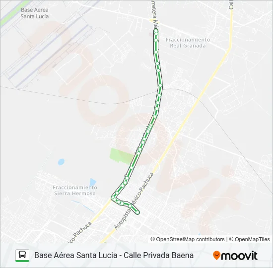 BASE AÉREA SANTA LUCIA - CALLE PRIVADA BAENA Bus Line Map