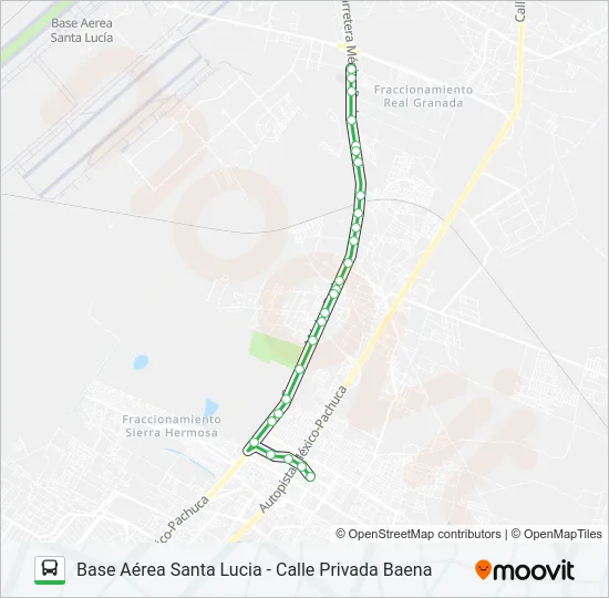 BASE AÉREA SANTA LUCIA - CALLE PRIVADA BAENA Bus Line Map