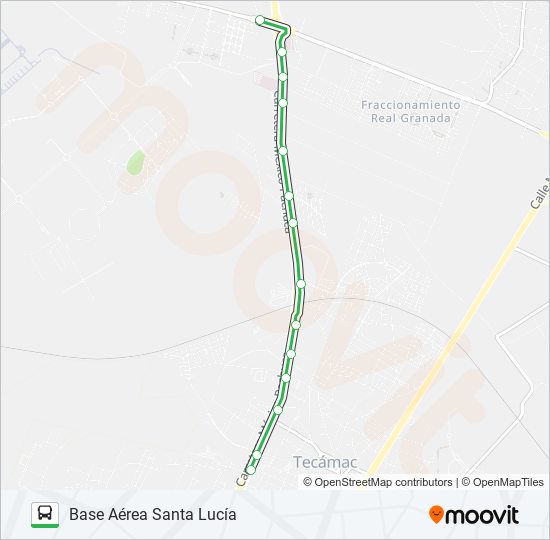 S. FELIPE, TÉCAMAC CENTRO - BASE AÉREA SANTA LUCÍA bus Line Map