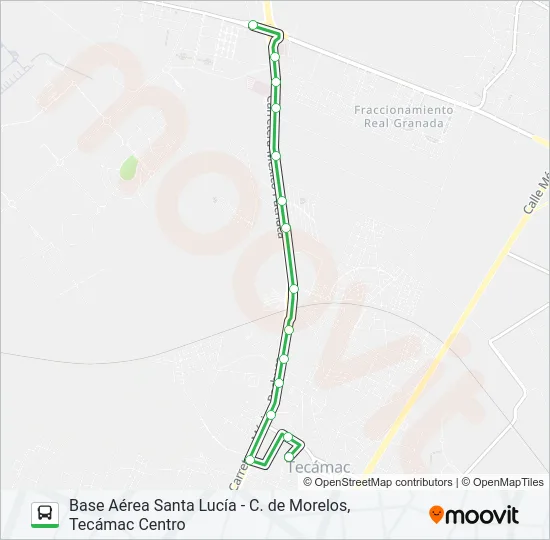 BASE AÉREA SANTA LUCÍA - C. DE MORELOS, TECÁMAC CENTRO Bus Line Map