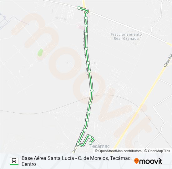 BASE AÉREA SANTA LUCÍA - C. DE MORELOS, TECÁMAC CENTRO bus Line Map