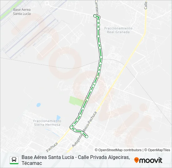 BASE AÉREA SANTA LUCÍA - CALLE PRIVADA ALGECIRAS, TÉCAMAC Bus Line Map