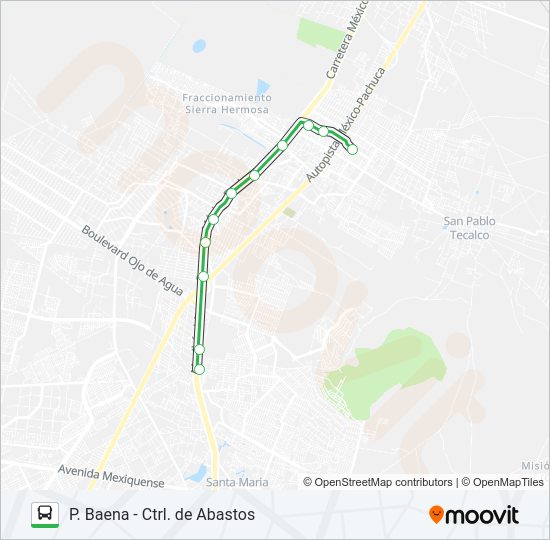 Mapa de P. BAENA - CTRL. DE ABASTOS de autobús
