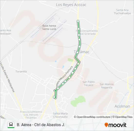 B. AÉREA - CTRL DE ABASTOS J. Bus Line Map