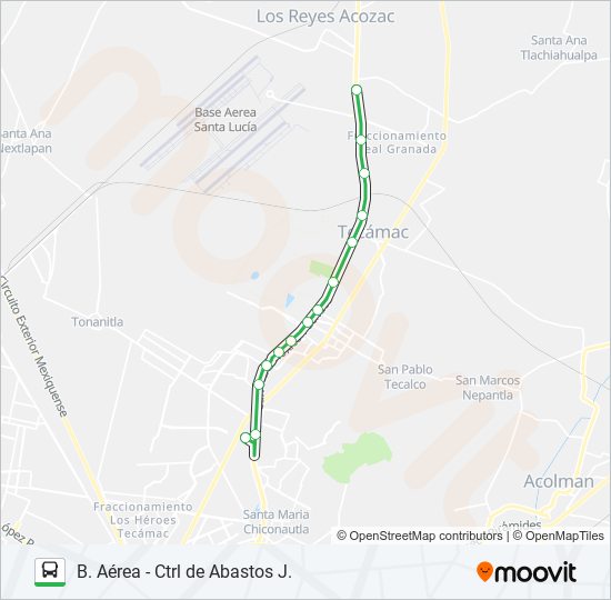 Mapa de B. AÉREA - CTRL DE ABASTOS J. de autobús