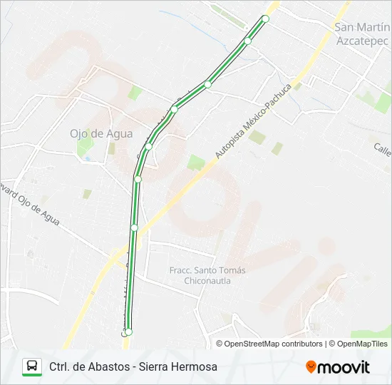 CTRL. DE ABASTOS - SIERRA HERMOSA Bus Line Map