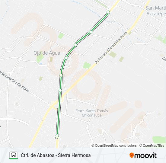 CTRL. DE ABASTOS - SIERRA HERMOSA bus Line Map