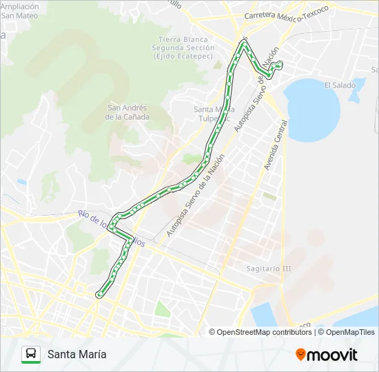 METRO MARTÍN CARRERA - SANTA MARÍA Bus Line Map