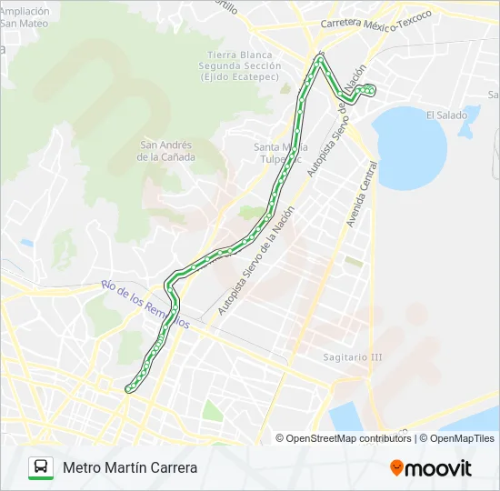 METRO MARTÍN CARRERA - SANTA MARÍA Bus Line Map