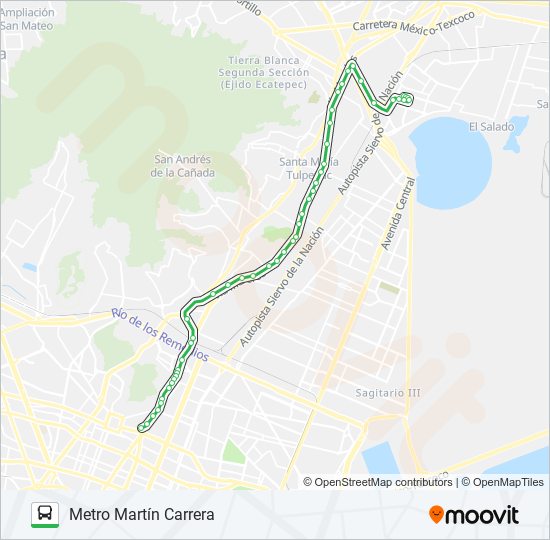 METRO MARTÍN CARRERA - SANTA MARÍA bus Line Map