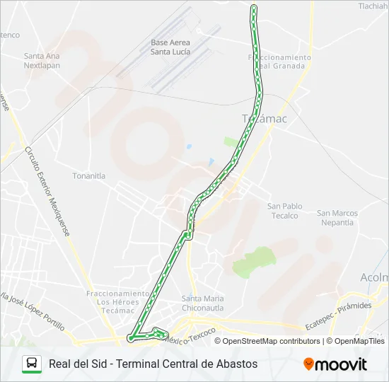 REAL DEL SID - TERMINAL CENTRAL DE ABASTOS Bus Line Map