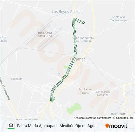 SANTA MARÍA AJOLOAPAN - MEXIBÚS OJO DE AGUA Bus Line Map