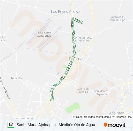 Mapa de SANTA MARÍA AJOLOAPAN - MEXIBÚS OJO DE AGUA de autobús