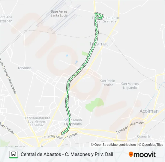 CENTRAL DE ABASTOS - C. MESONES Y PRIV. DALI Bus Line Map