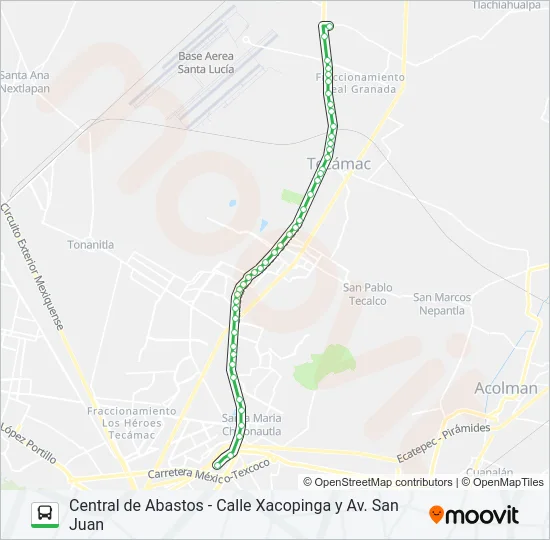 CENTRAL DE ABASTOS - CALLE XACOPINGA Y AV. SAN JUAN Bus Line Map