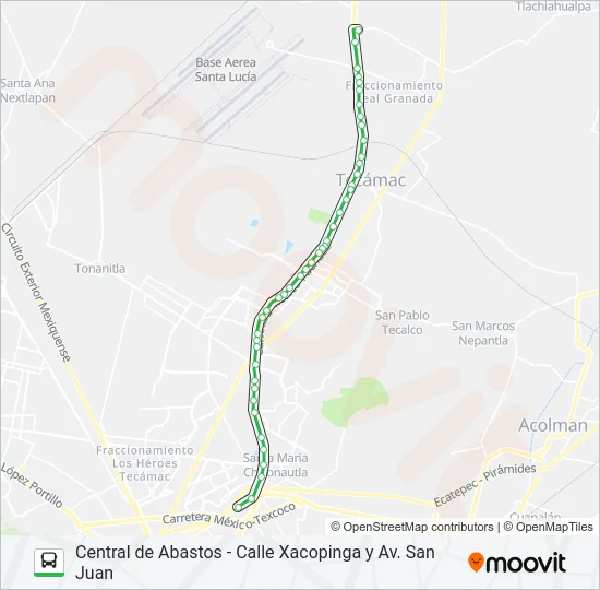 CENTRAL DE ABASTOS - CALLE XACOPINGA Y AV. SAN JUAN Bus Line Map
