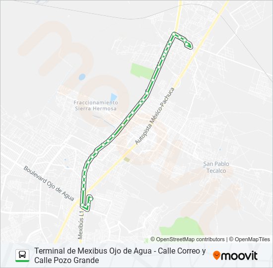 Ruta terminal de mexibus ojo de agua calle correo calle pozo grande:  horarios, paradas y mapas - Terminal de Mexibus Ojo de Agua (Actualizado)