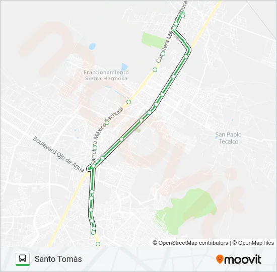 SANTO TOMÁS - TECÁMAC Bus Line Map